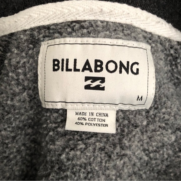 Billabong Men's Pull Over Marled Black Hooded Sweatshirt Size M - Picture 7 of 9